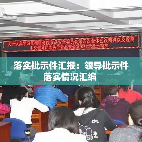落實批示件匯報：領導批示件落實情況匯編 