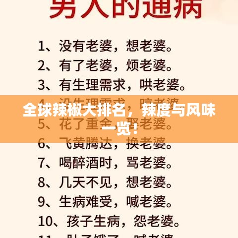 全球辣椒大排名，辣度與風(fēng)味一覽！