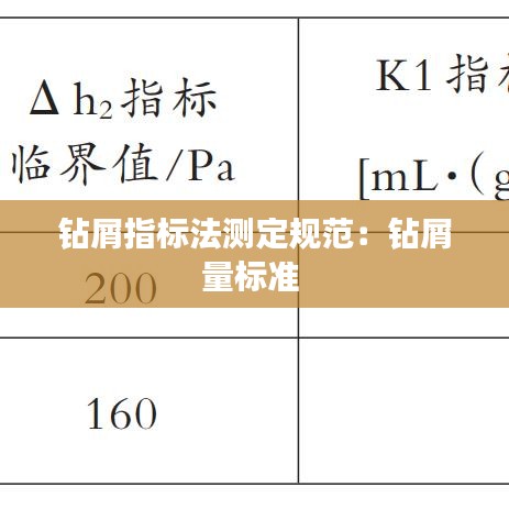 鉆屑指標(biāo)法測(cè)定規(guī)范：鉆屑量標(biāo)準(zhǔn) 