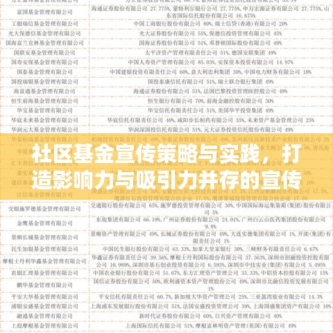社區(qū)基金宣傳策略與實踐，打造影響力與吸引力并存的宣傳標題